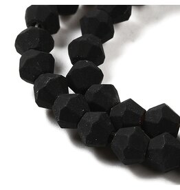 4mm Bicone Jet Black Matte  x80
