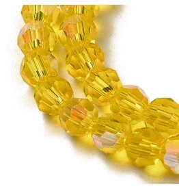 4mm Round  Transparent Yellow  AB  x85