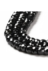 3x2mm Rondelle Black  Cubic Zirconia  15" Strand  Approx   x165