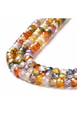 3x2mm Rondelle Multi  Cubic Zirconia  15" Strand  Approx   x165