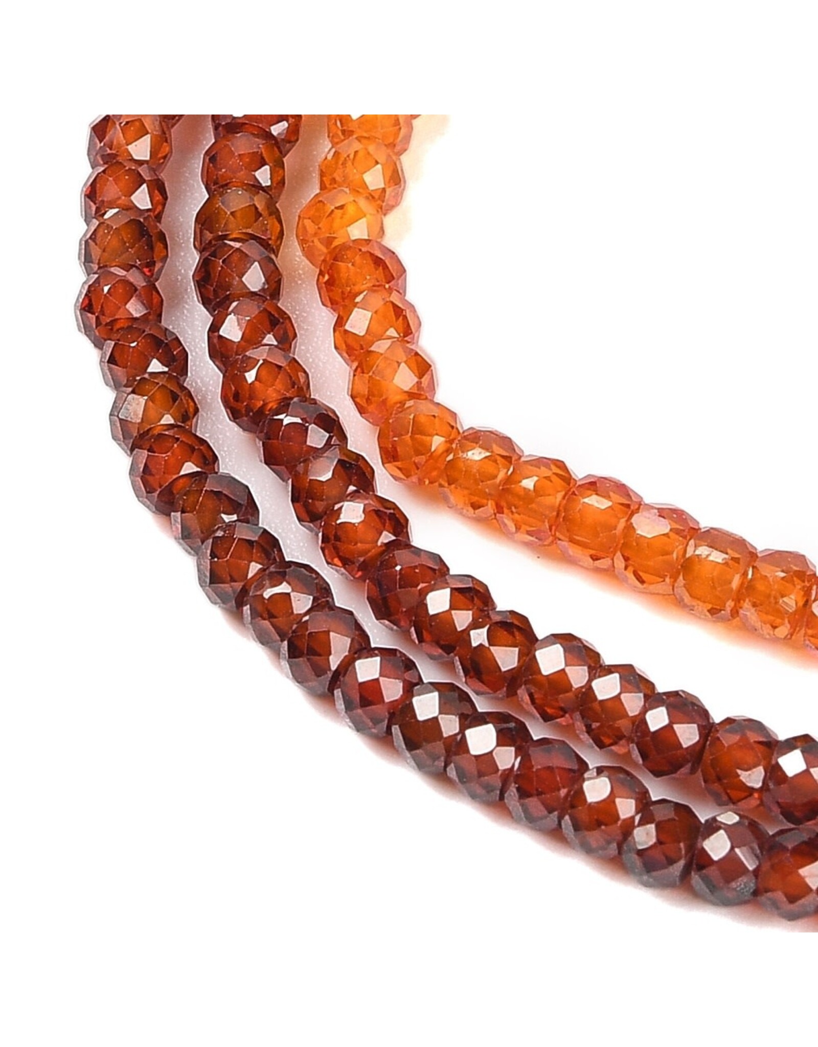 3x2mm Rondelle Gradient  Brown Cubic Zirconia  16" Strand  Approx   x200