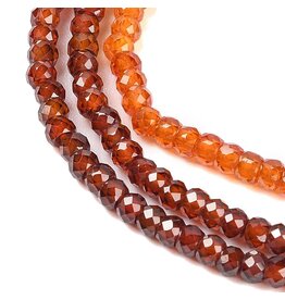 3x2mm Rondelle Gradient  Brown Cubic Zirconia  16" Strand  Approx   x200