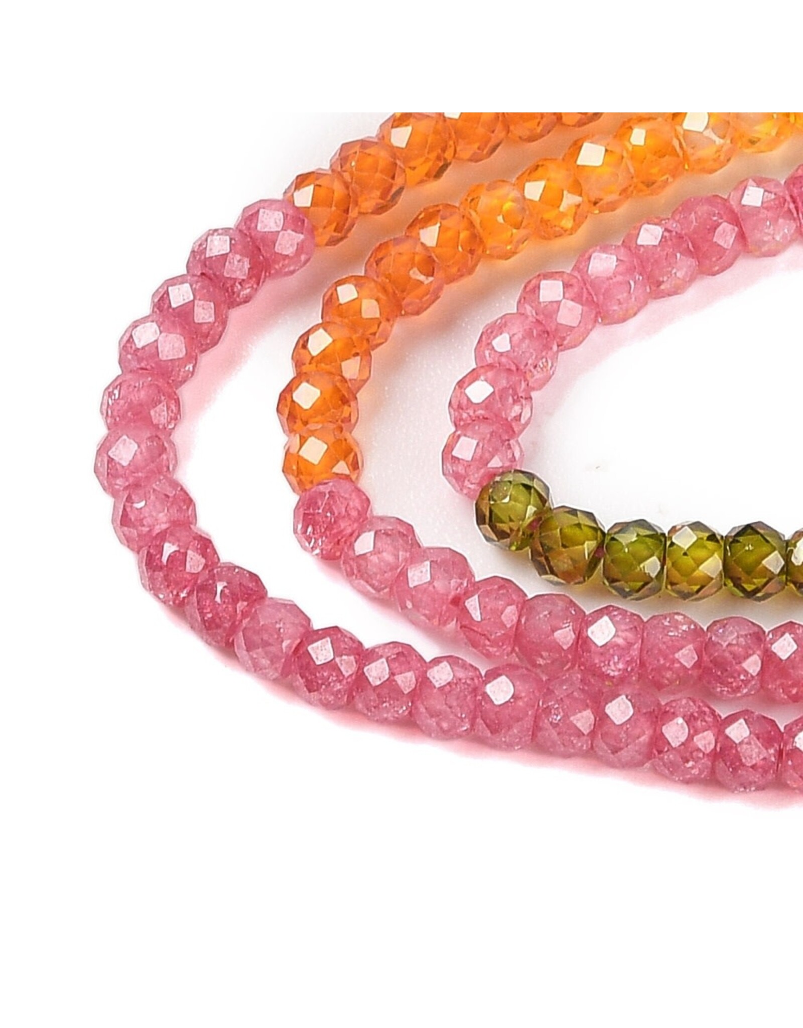 3x2mm Rondelle Gradient  Cubic Zirconia  16" Strand  Approx   x200