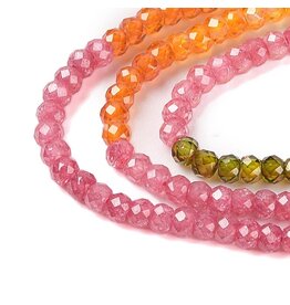 3x2mm Rondelle Gradient  Cubic Zirconia  16" Strand  Approx   x200