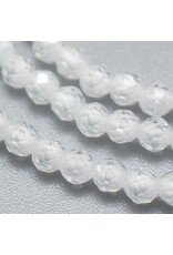 2mm Round Clear  Cubic Zirconia  15" Strand  Approx   x165