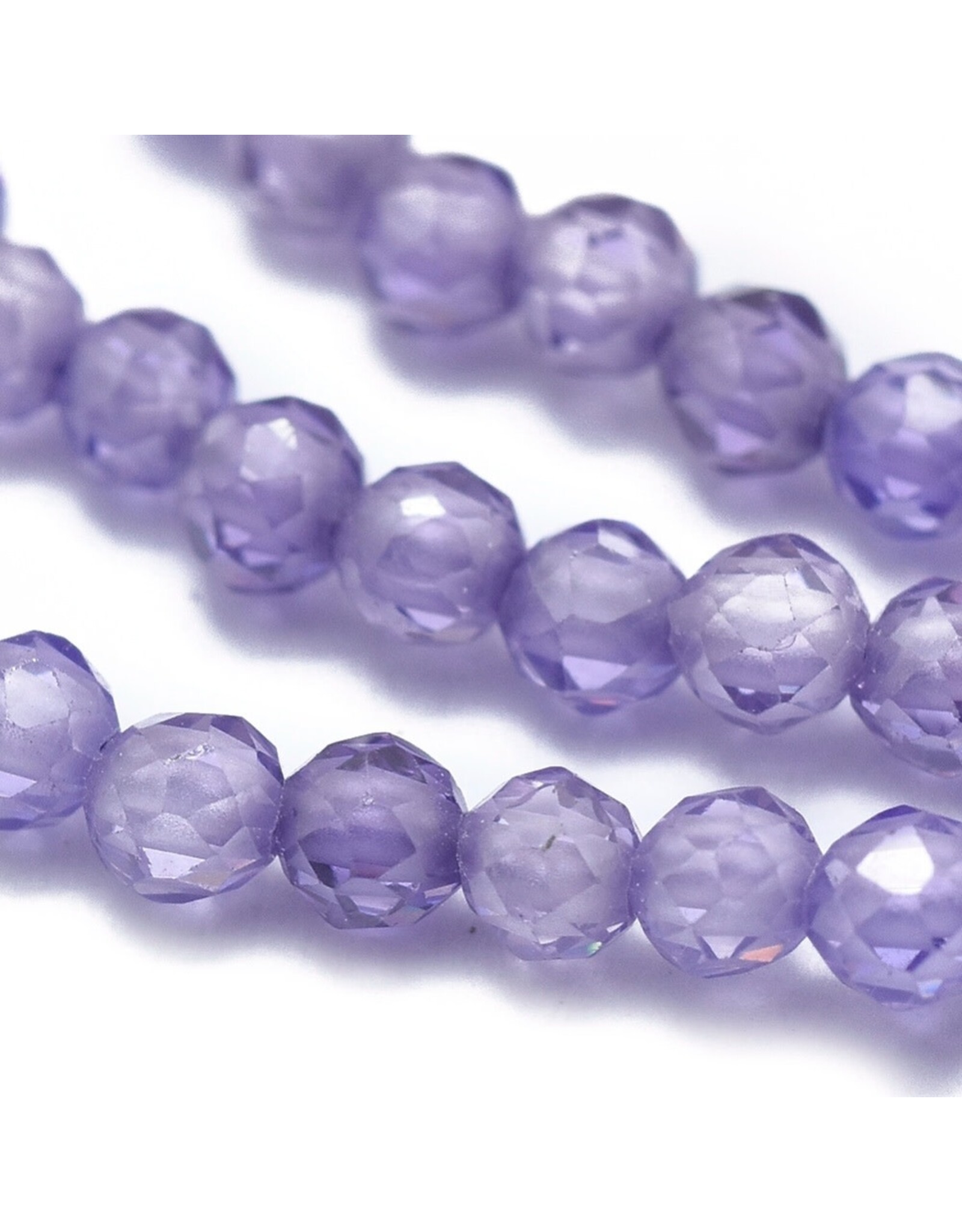 2mm Round Tanzanite  Cubic Zirconia  15" Strand  Approx   x165