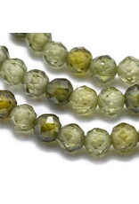 3mm Round Olive Cubic Zirconia  15" Strand  Approx   x125