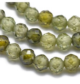 3mm Round Olive Cubic Zirconia  15" Strand  Approx   x125