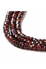 3x2mm Rondelle Dark Red  Cubic Zirconia  15" Strand  Approx   x160