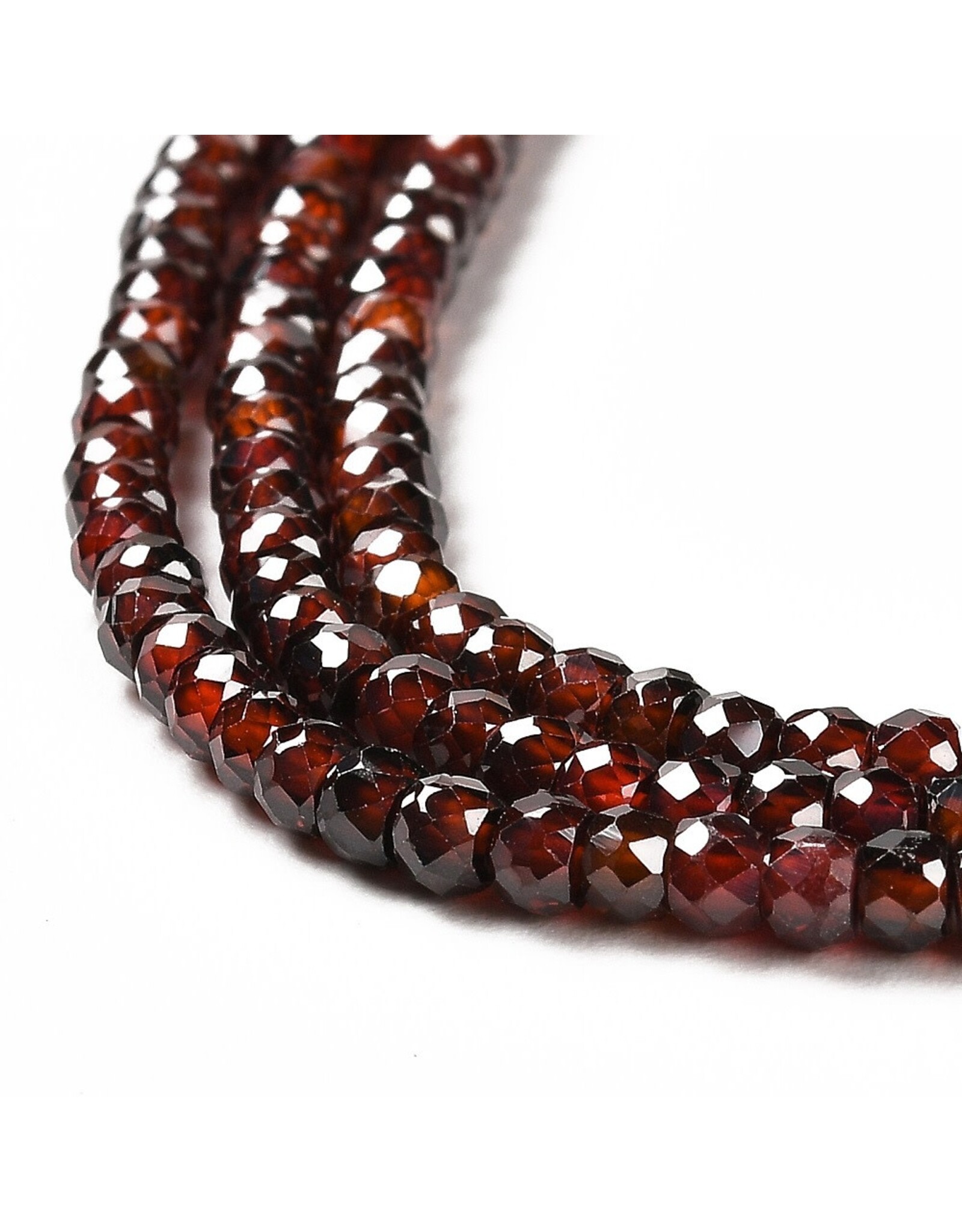 3x2mm Rondelle Dark Red  Cubic Zirconia  15" Strand  Approx   x160