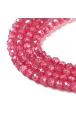 2mm Rondelle Pink Cubic Zirconia  15" Strand  Approx   x180