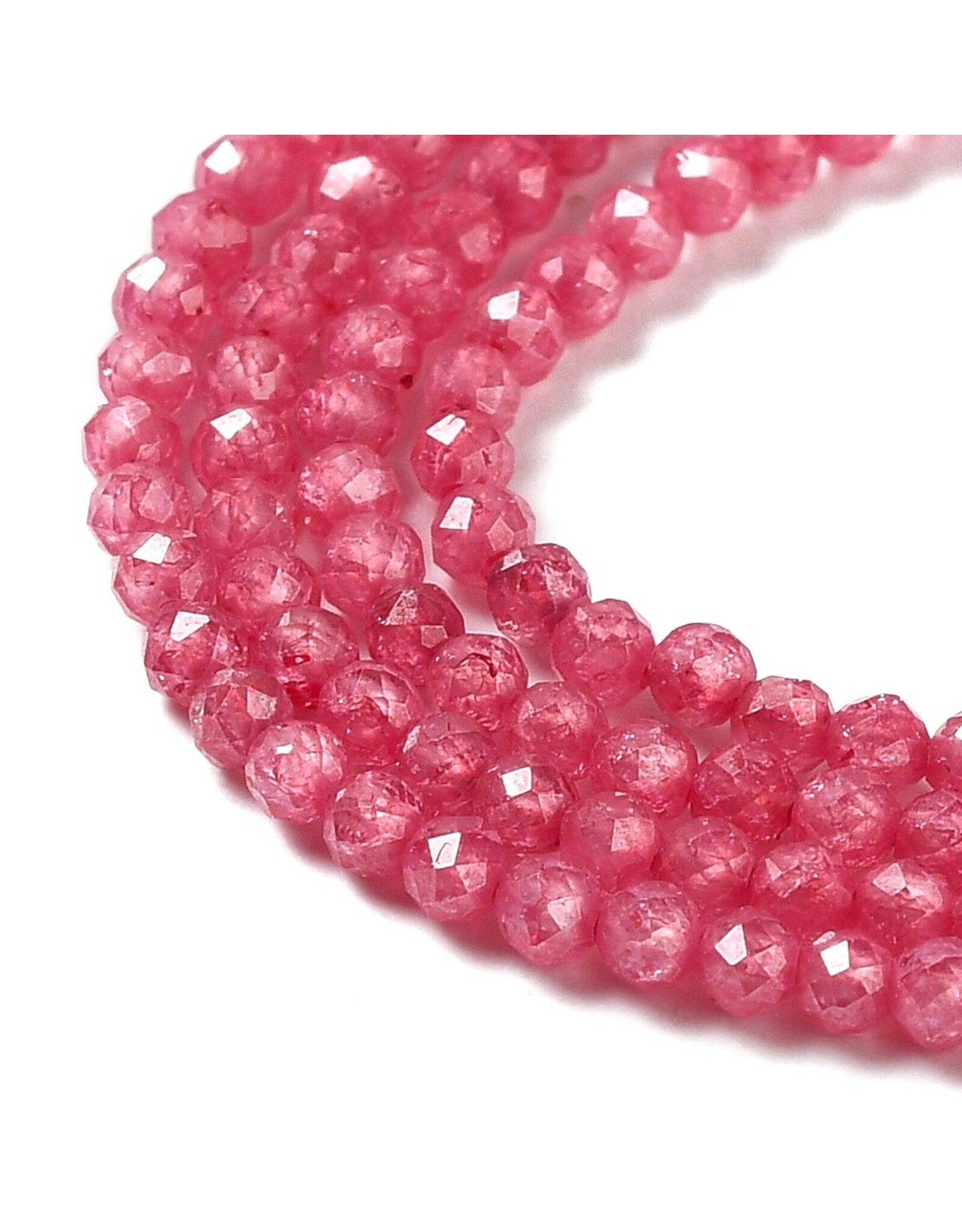 2mm Rondelle Pink Cubic Zirconia  15" Strand  Approx   x180