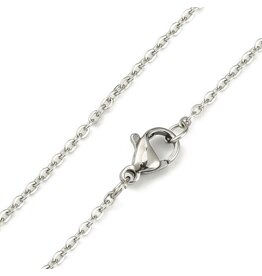 Stainless Steel   Necklace    2x1.5mm  20'' x1