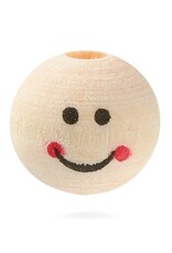 12mm Wood Round  Bead  with Little Faces x50