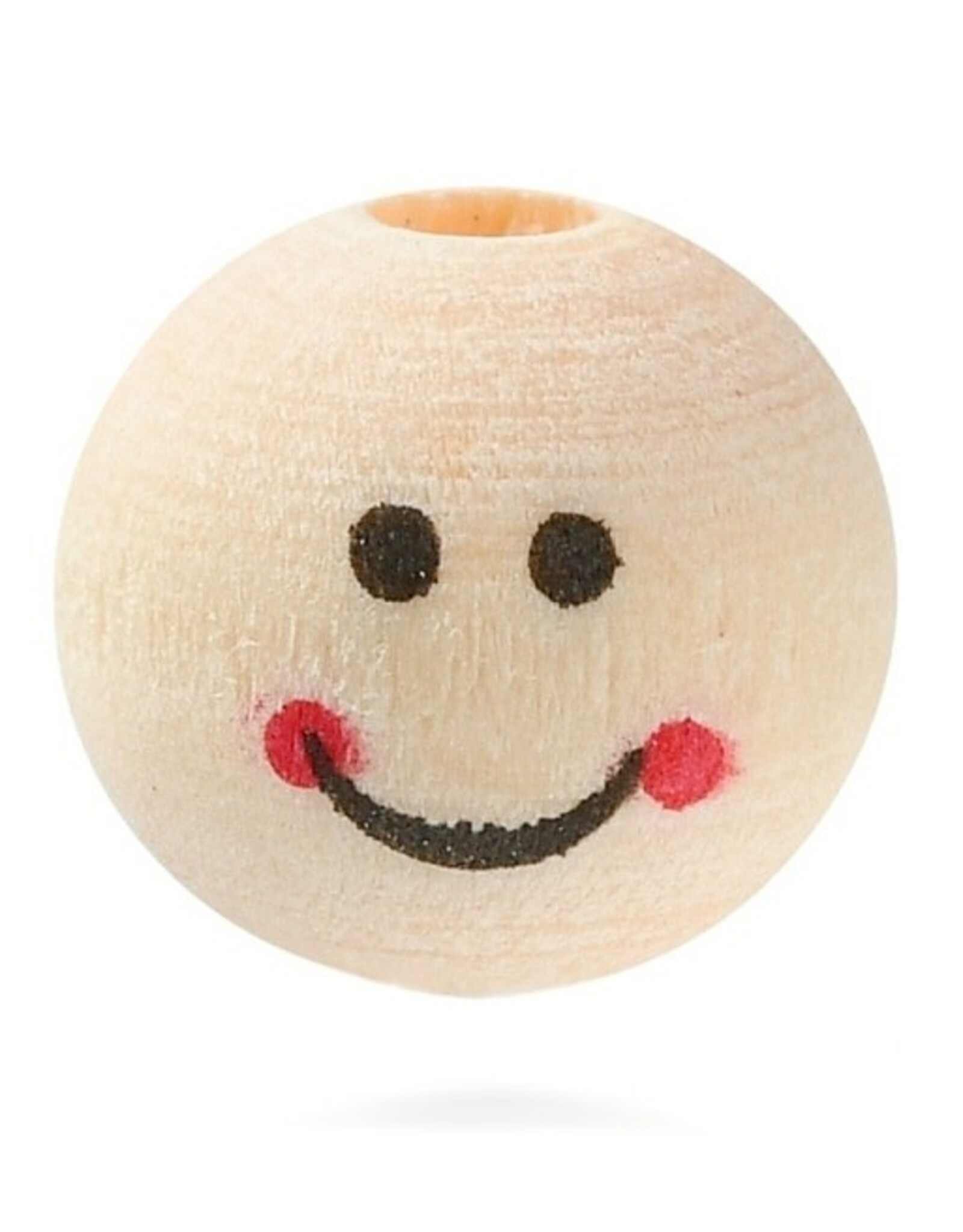 12mm Wood Round  Bead  with Little Faces x50