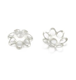 6mm Bead Cap Flower Platinum