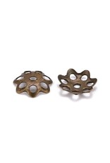 6mm Bead Cap Flower Antique Brass