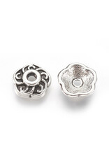 9mm Bead Cap Antique Silver  NF