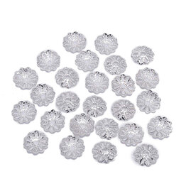 9mm Bead Cap Filigree  Silver