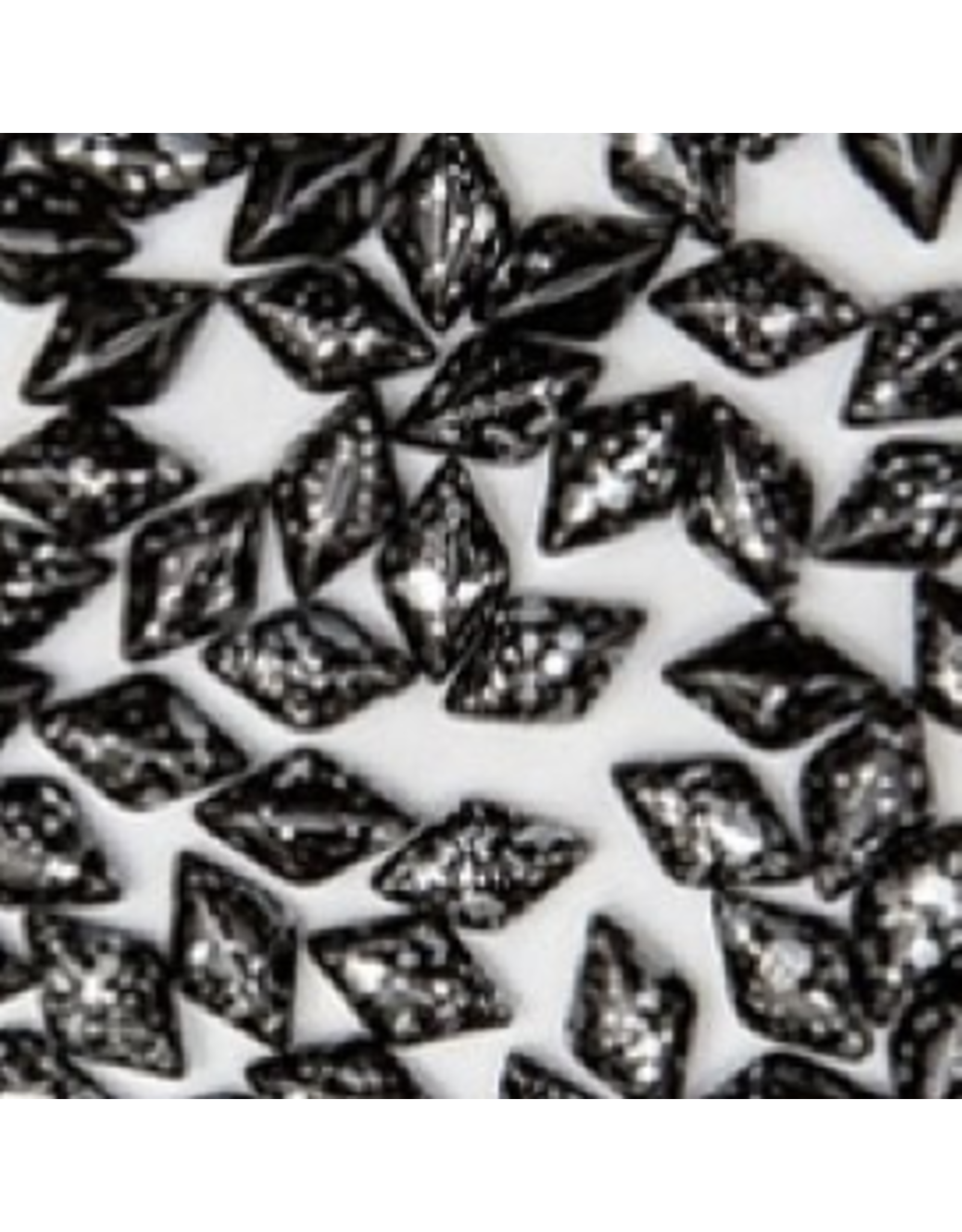 Matubo Gemduo 2 Hole 8x5mm  Jet Silver  Splash    x40