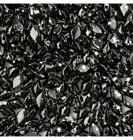 Matubo Gemduo 2 Hole 8x5mm  Jet Silver  Splash    x40