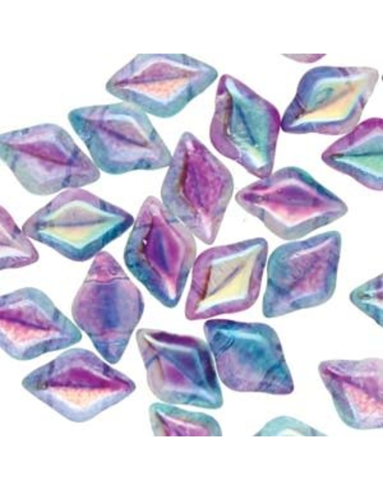 Matubo Gemduo 2 Hole 8x5mm  Light Blue Summer Rainbow  x40