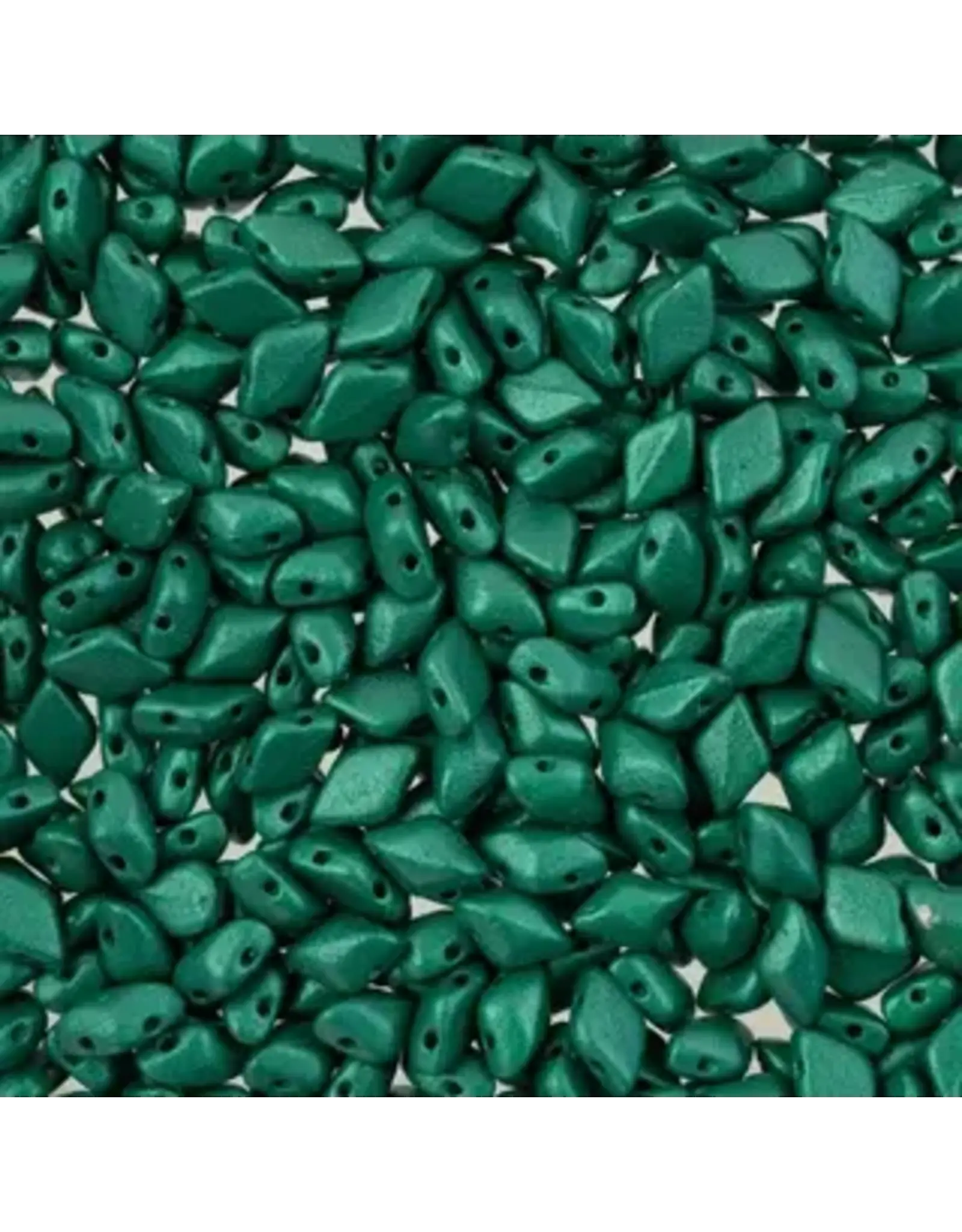 Matubo Gemduo 2 Hole 8x5mm   Emerald Green Metallic Matte  x40