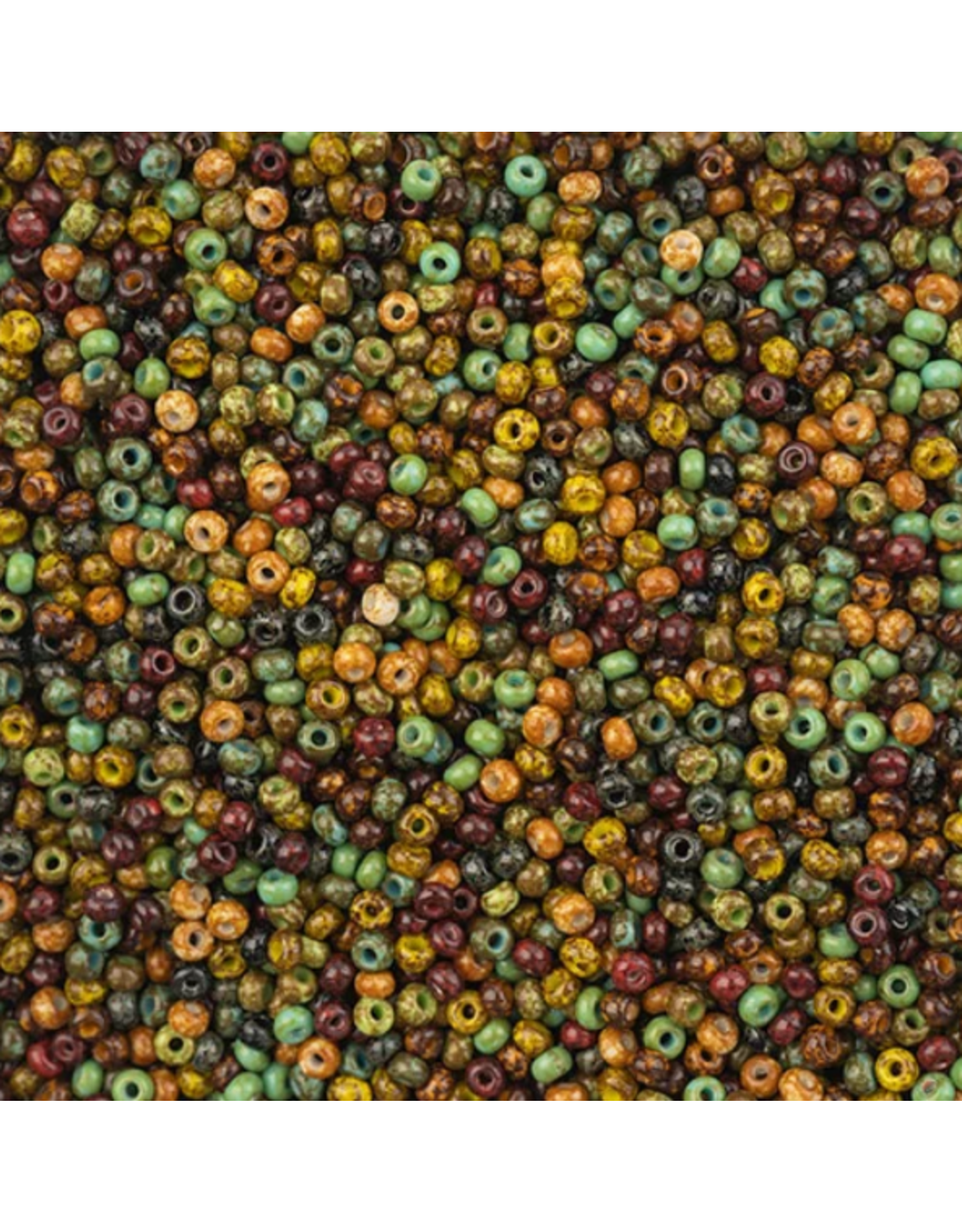 Czech 202344 8  Seed  Opaque  Travertine  Mix