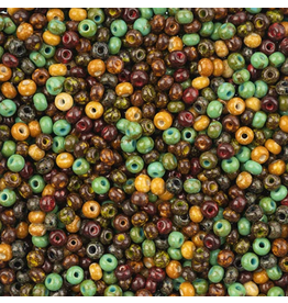 Czech 401535 6 Seed Opaque Travertine Mix