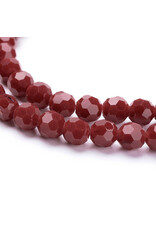 6mm Round  Opaque Dark Red  x85