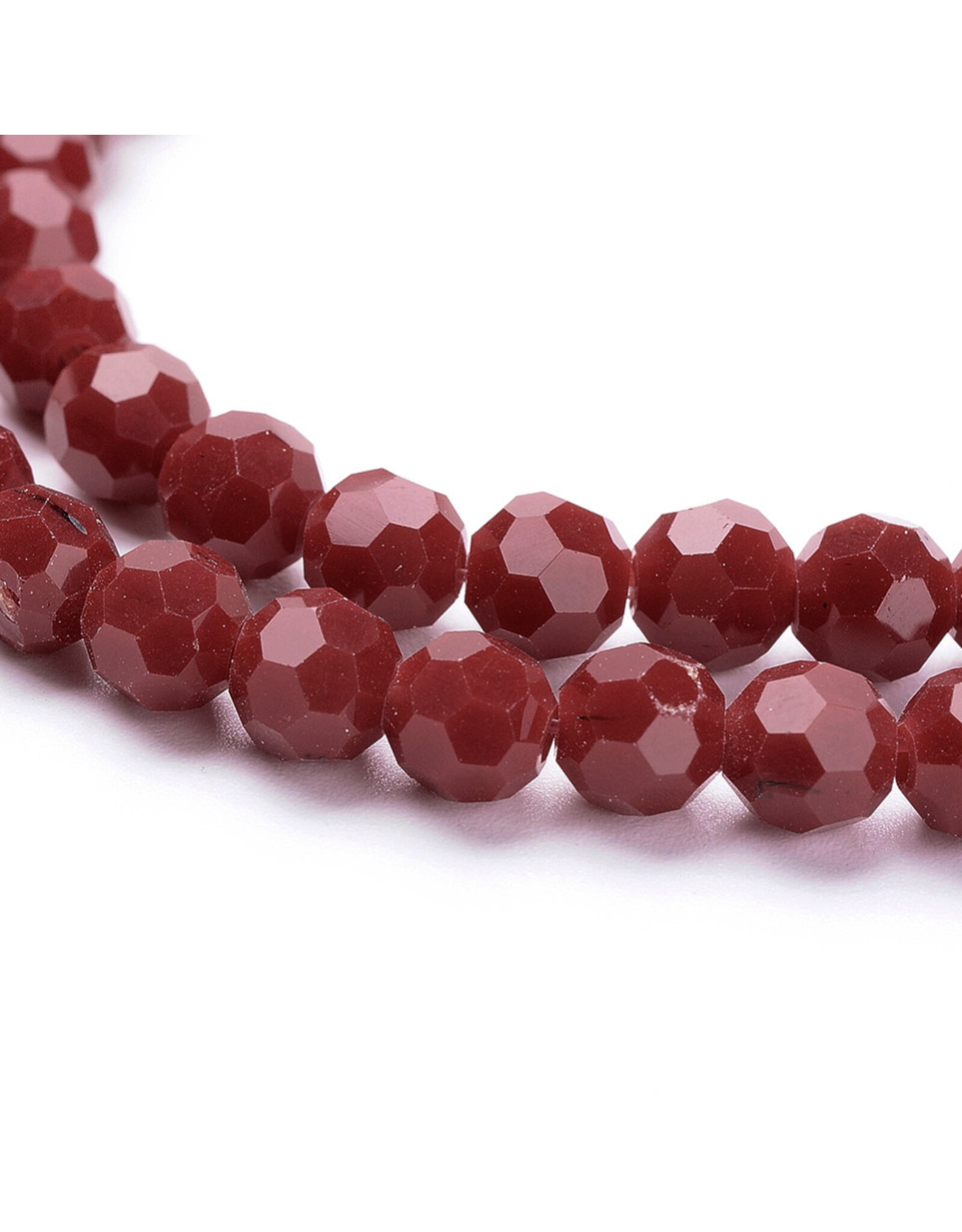 6mm Round  Opaque Dark Red  x85