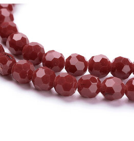 6mm Round  Opaque Dark Red  x85