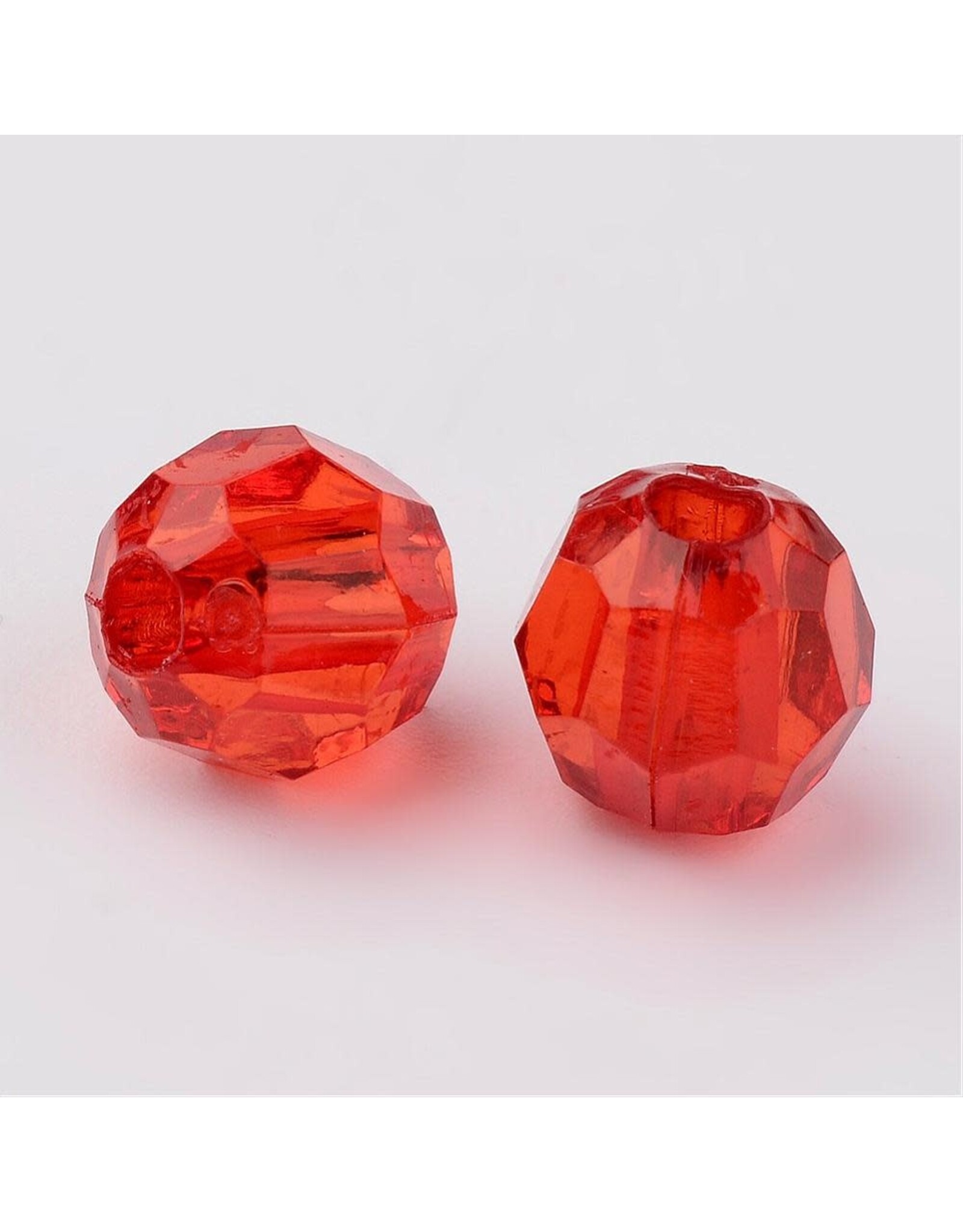 Faceted Round  8mm Transparent Light Red x250