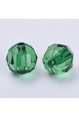 Faceted Round  8mm Transparent  Dark Green  x250