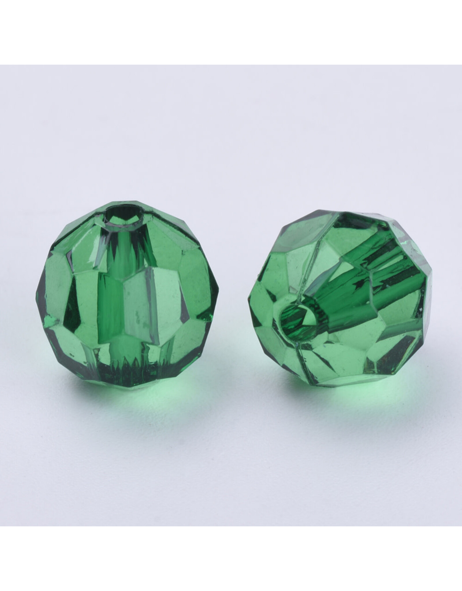 Faceted Round  8mm Transparent  Dark Green  x250
