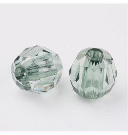 Faceted Round  8mm Transparent  Sea Green  x250