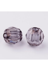 Faceted Round  8mm Transparent  Grey  x250