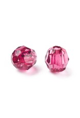 Faceted Round  8mm Transparent  Wine  x250