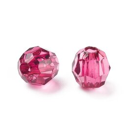 Faceted Round  8mm Transparent  Wine  x250