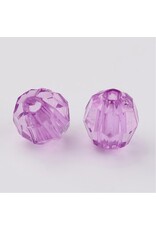 Faceted Round  8mm Transparent Light Amethyst  x250