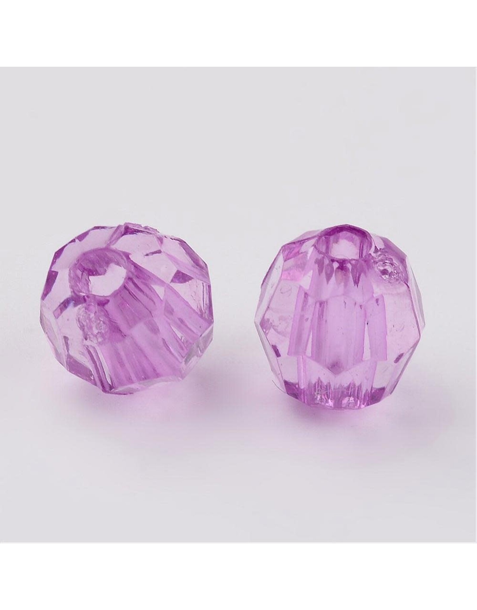 Faceted Round  8mm Transparent Light Amethyst  x250