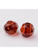 Faceted Round  8mm Transparent  Rootbeer x250