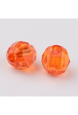 Faceted Round  8mm Transparent  Orange  x250