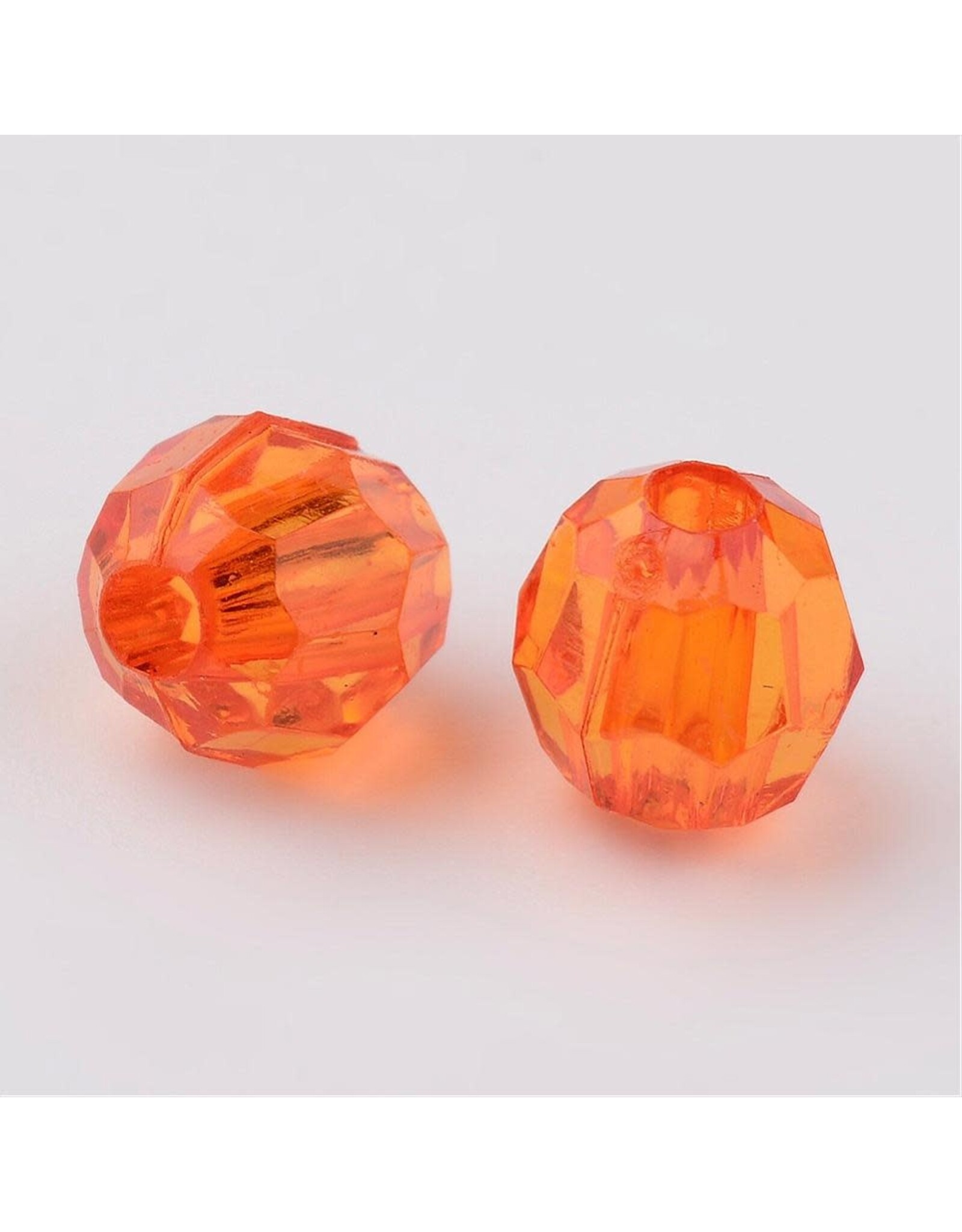 Faceted Round  8mm Transparent  Orange  x250