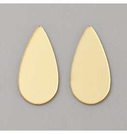 Drop Acrylic Cabochon 24x11mm Mirror  x10