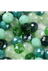 10x8mm Rondelle Green Mix  50g