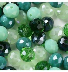 10x8mm Rondelle Green Mix  50g