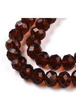 8x6mm Rondelle  Transparent Dark Brown    x65
