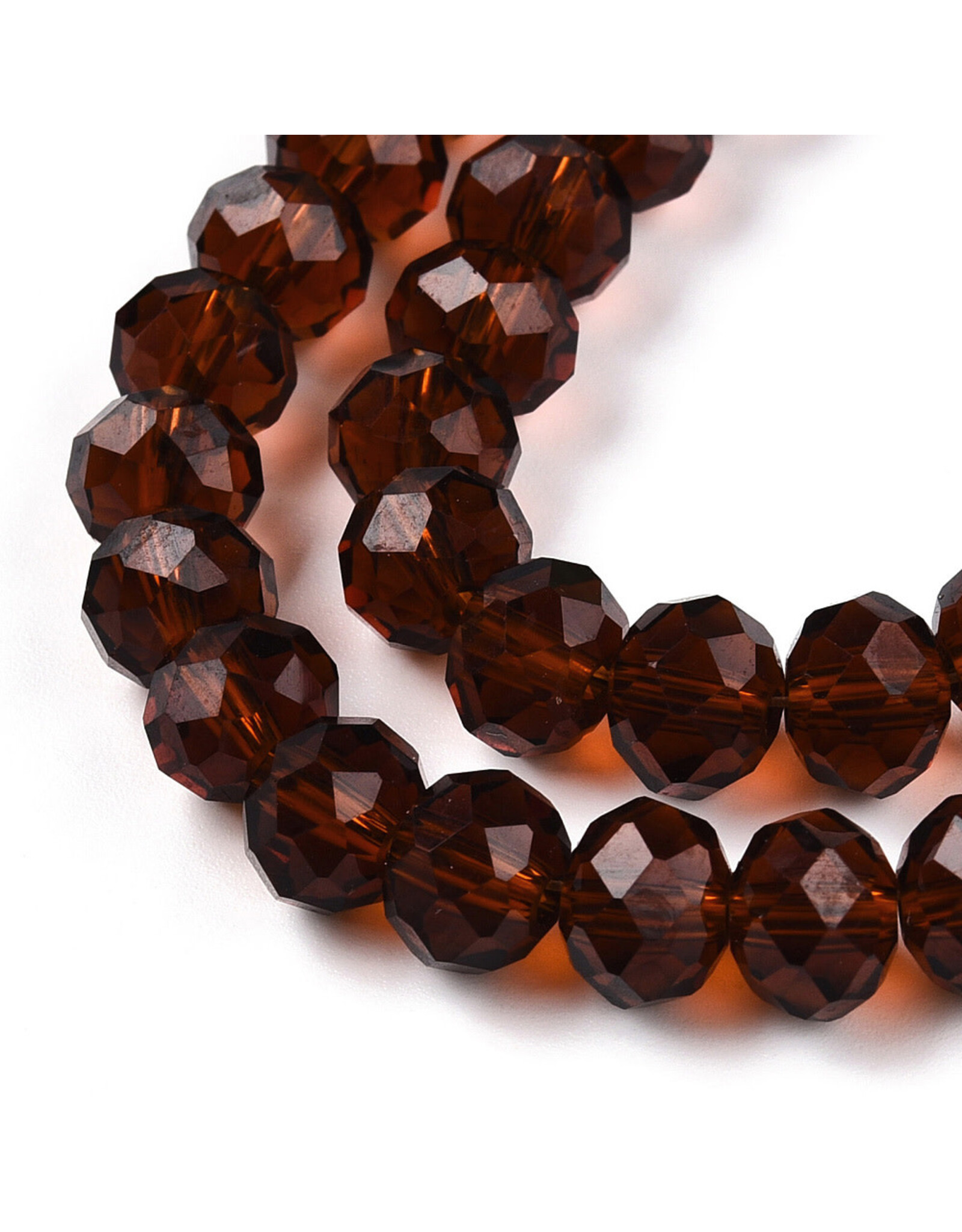 8x6mm Rondelle  Transparent Dark Brown    x65