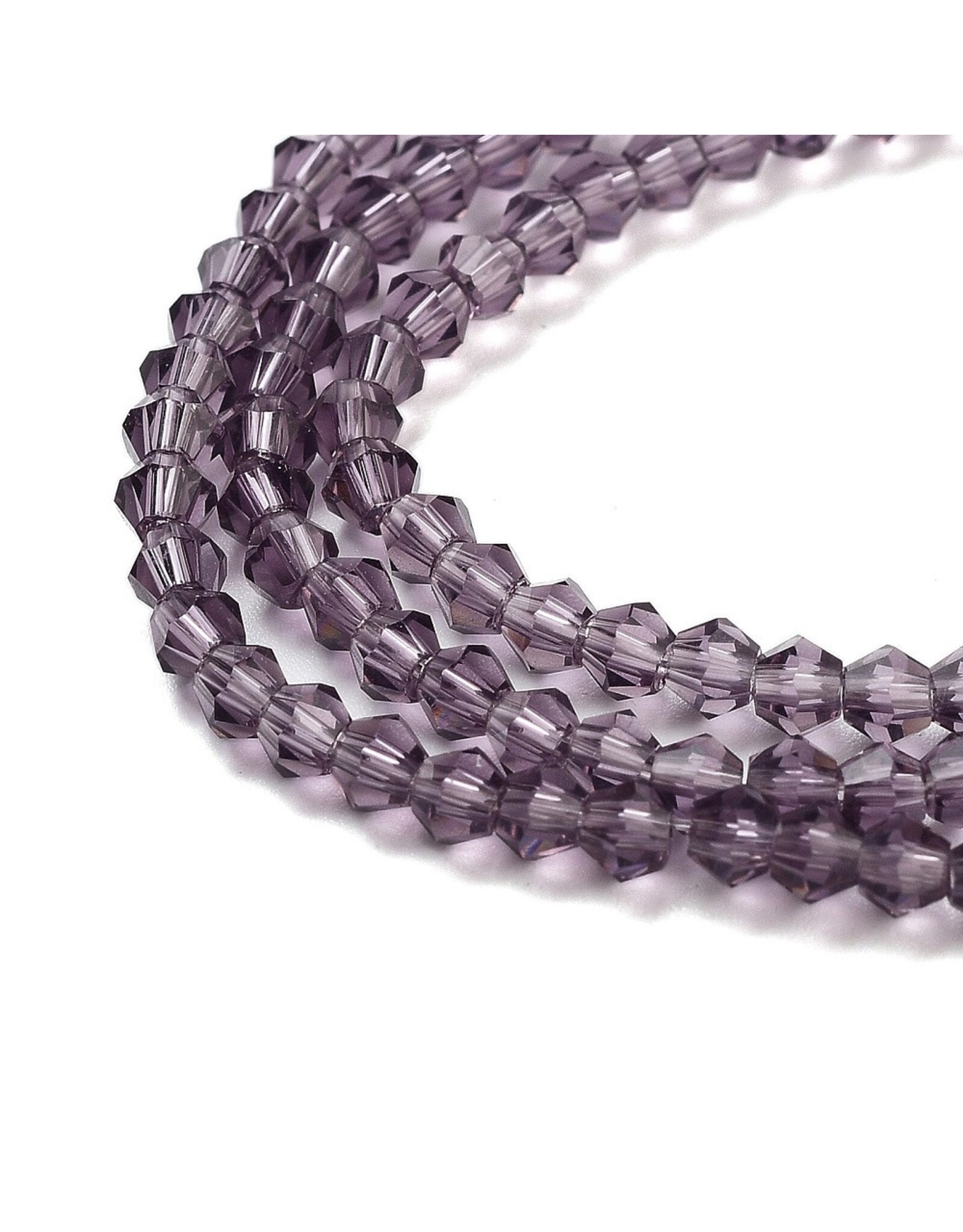 3mm Bicone  Transparent Purple  x145